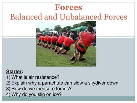 Forces Balanced and Unbalanced Forces
