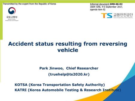 Accident status resulting from reversing vehicle