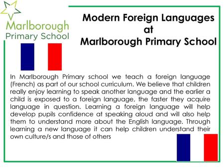 Modern Foreign Languages at Marlborough Primary School