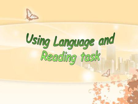 Using Language and Reading task.
