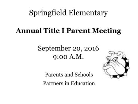 Parents and Schools Partners in Education