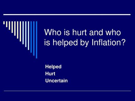 Who is hurt and who is helped by Inflation?