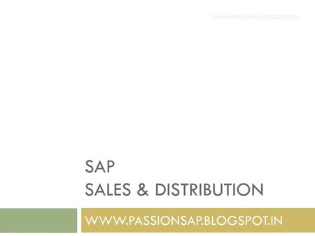 Sap sales & distribution