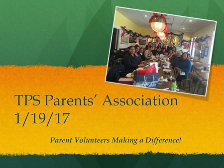 TPS Parents’ Association 1/19/17