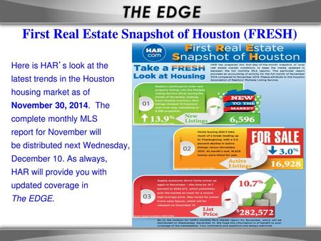First Real Estate Snapshot of Houston (FRESH)