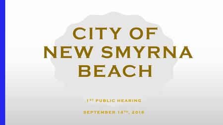 CITY OF NEW SMYRNA BEACH