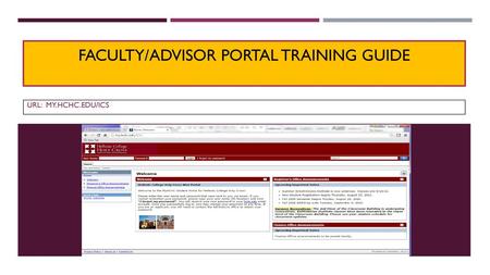 Faculty/advisor Portal training guide
