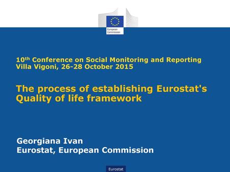 Georgiana Ivan Eurostat, European Commission