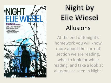 Night by Elie Wiesel Allusions