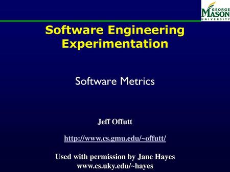 Software Engineering Experimentation