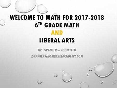 Welcome to Math for th Grade Math And Liberal arts