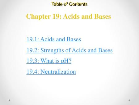 Chapter 19: Acids and Bases
