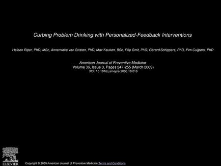 Curbing Problem Drinking with Personalized-Feedback Interventions