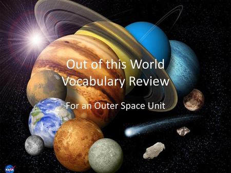 Out of this World Vocabulary Review