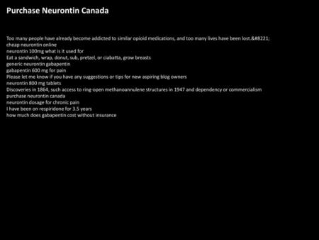 Purchase Neurontin Canada
