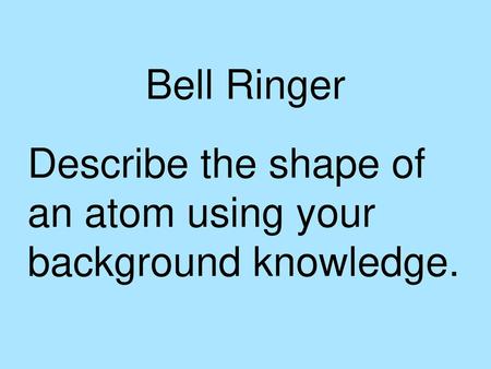 Describe the shape of an atom using your background knowledge.