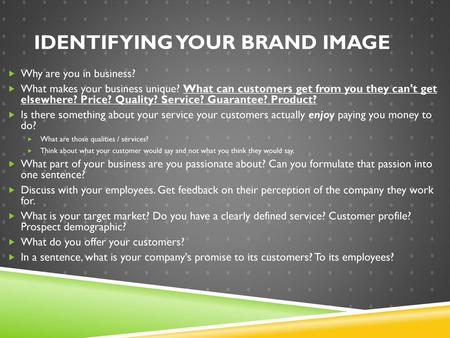 Identifying your brand image