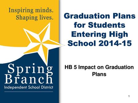 Graduation Plans for Students Entering High School