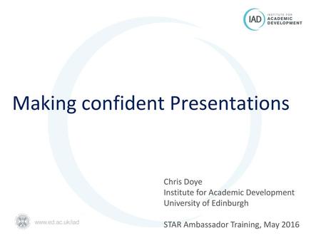 Making confident Presentations