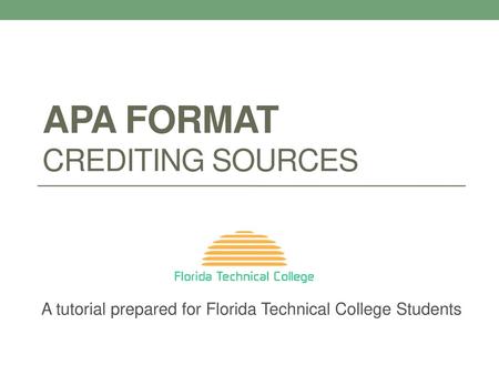APA Format Crediting sources