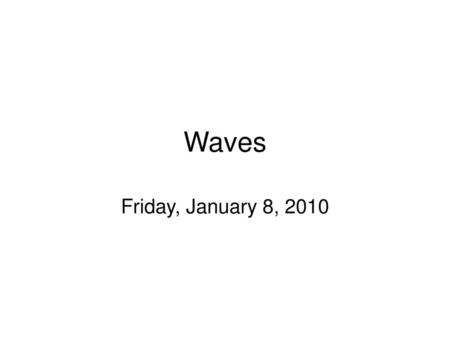 Waves Friday, January 8, 2010.