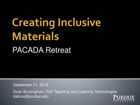Creating Inclusive Materials