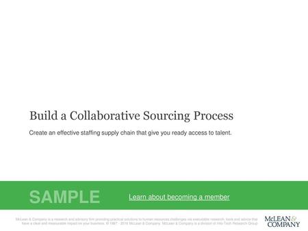 SAMPLE Build a Collaborative Sourcing Process