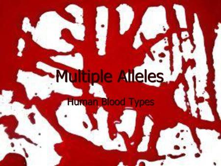 Multiple Alleles Human Blood Types.