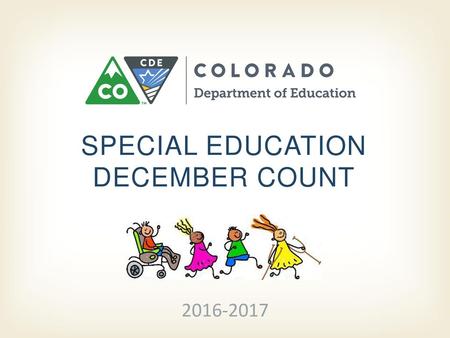 SPECIAL EDUCATION DECEMBER COUNT