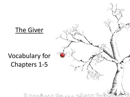 The Giver Vocabulary for Chapters 1-5.
