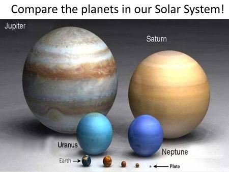 Compare the planets in our Solar System!