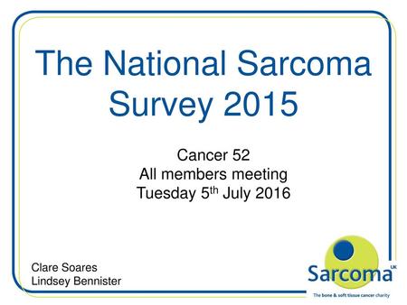 The National Sarcoma Survey 2015