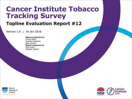 Cancer Institute Tobacco Tracking Survey