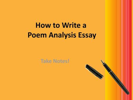 How to Write a Poem Analysis Essay