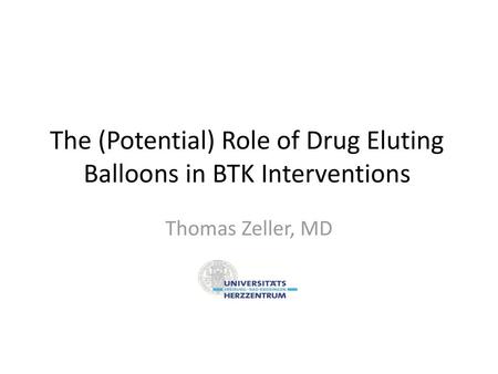The (Potential) Role of Drug Eluting Balloons in BTK Interventions