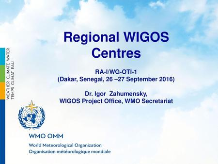 Regional WIGOS Centres