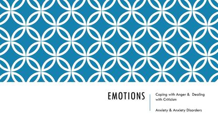 Coping with Anger & Dealing with Criticism Anxiety & Anxiety Disorders