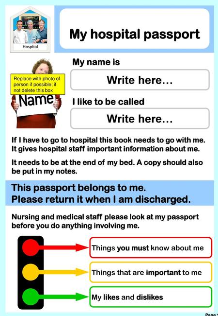 My hospital passport Write here… Write here…