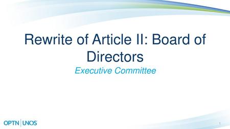 Rewrite of Article II: Board of Directors