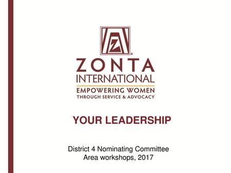 District 4 Nominating Committee Area workshops, 2017