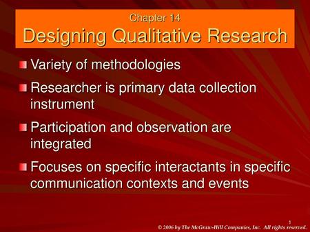 Chapter 14 Designing Qualitative Research