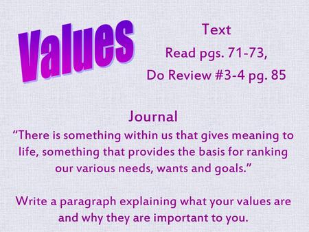 Text Read pgs , Do Review #3-4 pg. 85
