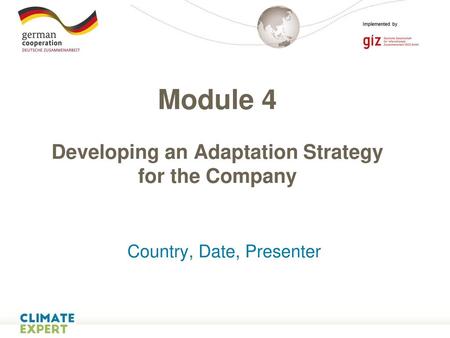 Module 4 Developing an Adaptation Strategy for the Company
