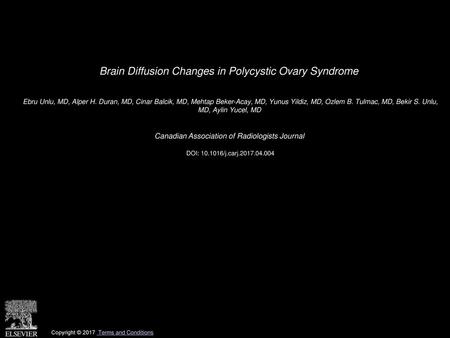 Brain Diffusion Changes in Polycystic Ovary Syndrome