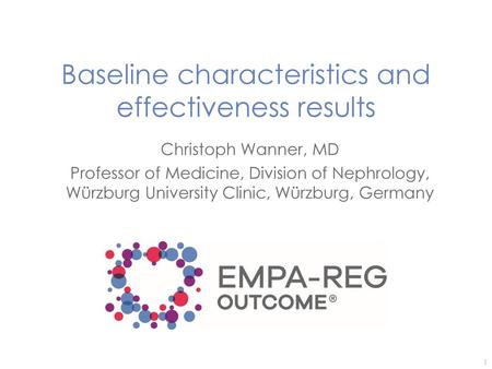 Baseline characteristics and effectiveness results