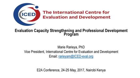 Evaluation Capacity Strengthening and Professional Development Program