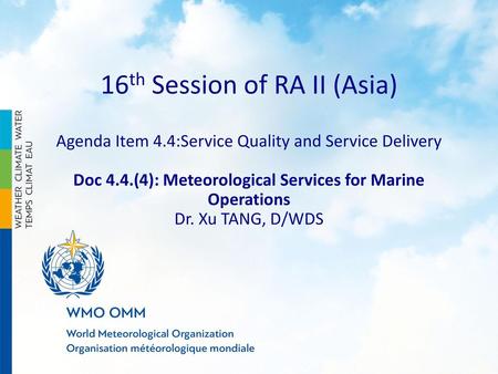 16th Session of RA II (Asia)
