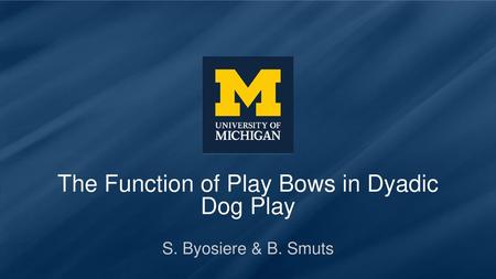 The Function of Play Bows in Dyadic Dog Play