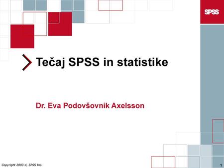 Tečaj SPSS in statistike