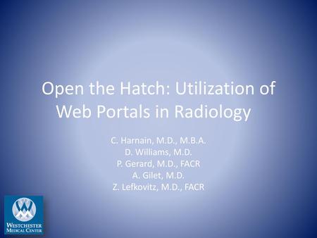 Open the Hatch: Utilization of Web Portals in Radiology